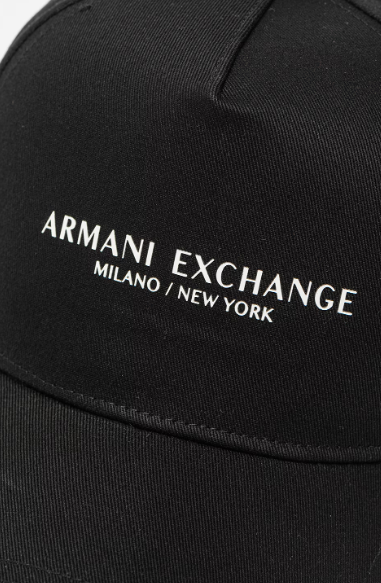 Șapcă Armani Exchange negru - detaliu logo